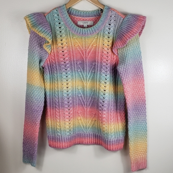 loft rainbow sweater